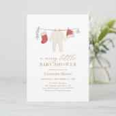 Winter Kerst Vrolijk klein Baby shower Kaart (Staand voorkant)