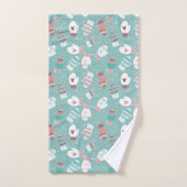 Winter Kerst wanten patroon in Mint Bad Handdoek (Handdoek)