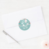 Winter Kerst wanten patroon in Mint Ronde Sticker (Envelop)