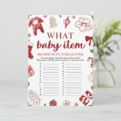 Winter Kerst Wat Baby Item Baby shower Spel Kaart (Staand voorkant)