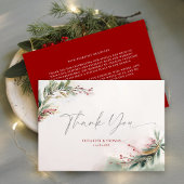 Winter Kerst Waterverf groen rood groen Bedankkaart