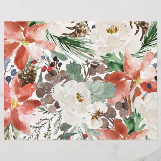 Winter Kerst Wit Bloem Chip Zak Verpakking Flyer (Achterkant)