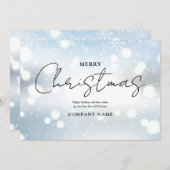 Winter Kerst Zakelijk Logo Feestdagenkaart (Voorkant / Achterkant)