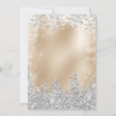 Winter Kerst Zilveren Sneeuw Pine Goud baby shower Kaart (Achterkant)