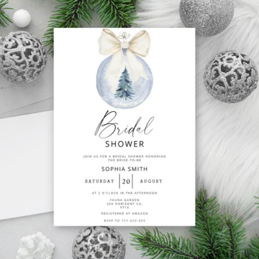 Winter Kerstbal Bruidsfeest Kaart