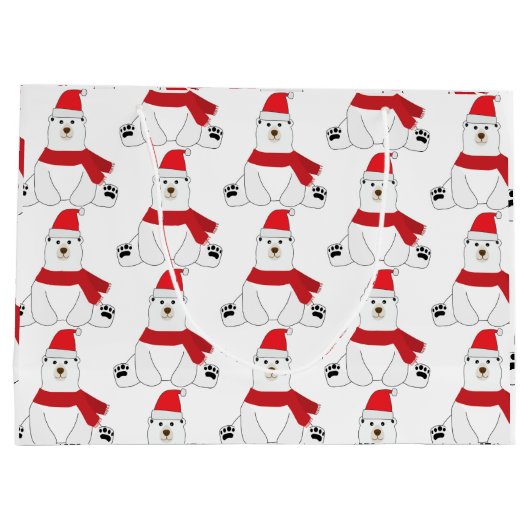 Winter Kerstbeer Grote Cadeautas (Achterkant)