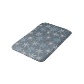 Winter Kerstblauw Snowflakes Patroon Badmat (Gekanteld)