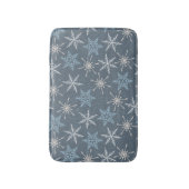 Winter Kerstblauw Snowflakes Patroon Badmat (Voorkant Verticaal)