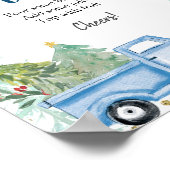 Winter Kerstblauw Trauck Momosa Bar Poster (Hoek)