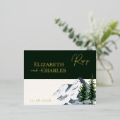 Winter Kerstbomen Bergen Vakantie RSVP-kaart Folie Uitnodiging Briefkaart (Staand Voorkant)