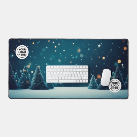 Winter Kerstbomen Desk Mat Muismat (Keyboard & Muis)