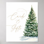 Winter Kerstboom Baby Shower Kaarten en Cadeaus Poster (Voorkant)