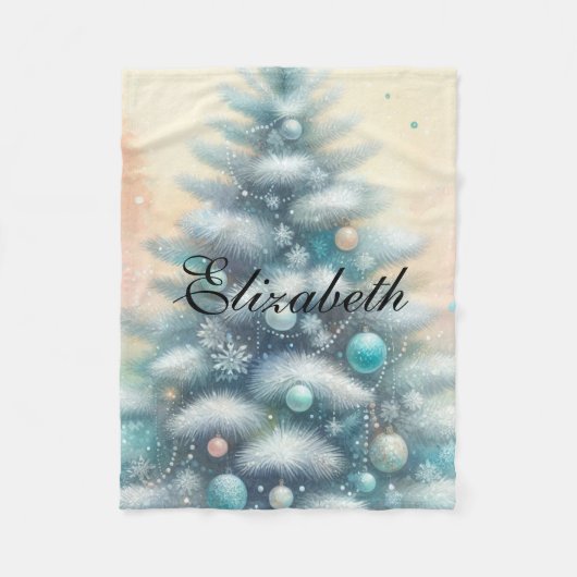 Winter kerstboom decoraties vakantie fleece deken (Voorkant)