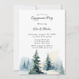 Winter Kerstboom landschap verlovingsfeest Kaart