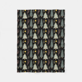 Winter Kerstboom Patroon Bossen Evergreen Gezellig Fleece Deken