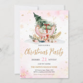 Winter Kerstboom Sneeuwvlokken Kerstfeest Kaart (Voorkant)