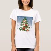 Winter Kerstboom Vrouwen T-shirt (Voorkant)