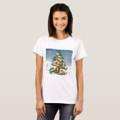 Winter Kerstboom Vrouwen T-shirt (Voorkant volledig)