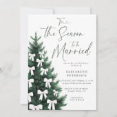 Winter Kerstboom White Bow Chic Vrijgezellenfeest Kaart (Voorkant)