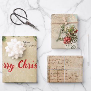 winter kerstboompijn Rood Inpakpapier Vel