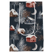 Winter Kerstcabine Medium Cadeauzakje (Achterkant)