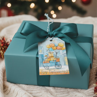 Winter Kerstcadeautag 'Joy Delivered' Cadeaulabel