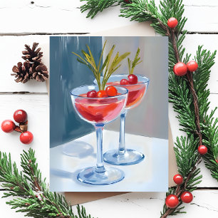 Winter Kerstcocktails Aquarel Briefkaart