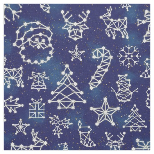 Winter Kerstconstellation Holiday Pattern Stof (Swatch)