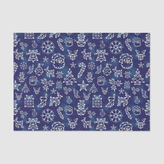 Winter Kerstconstellation Holiday Pattern Tissuepapier (Voorkant)