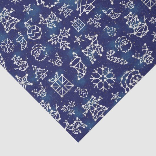 Winter Kerstconstellation Holiday Pattern Tissuepapier (Detail)