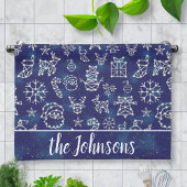 Winter Kerstconstellation Pattern Aangepaste naam Theedoek