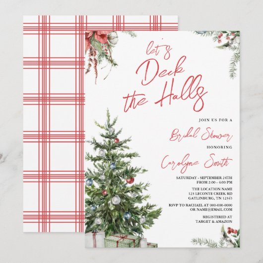 Winter, kerstdecennium, Vrijgezellenfeest van de z Kaart (Voorkant / Achterkant)