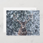 Winter Kerstdeer Briefkaart (Voorkant / Achterkant)