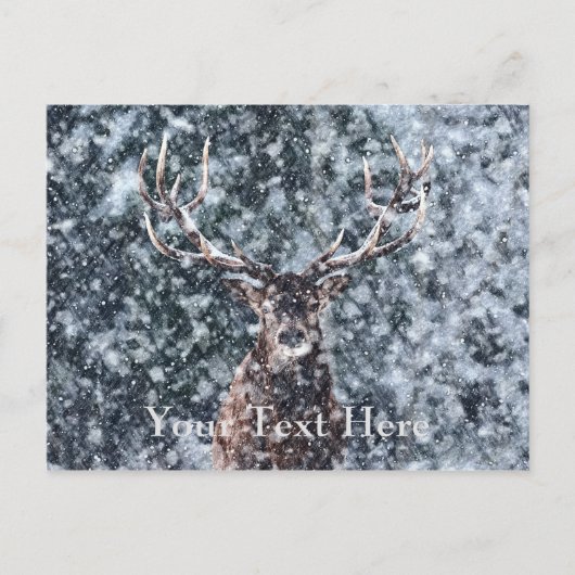 Winter Kerstdeer Briefkaart (Voorkant)