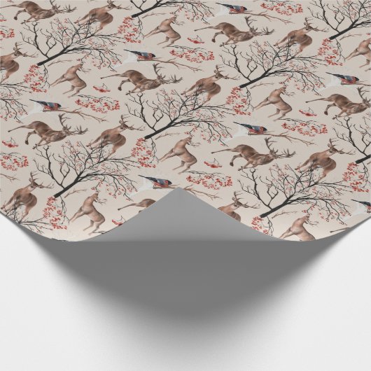 Winter Kerstdeer Pattern Cadeaupapier (Hoek)