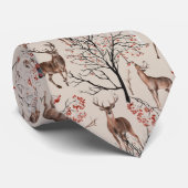 Winter Kerstdeer Pattern Stropdas (Opgerold)