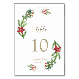 Winter Kerstdennenappels Kerstballen Bruiloft Kaart