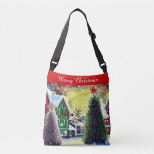 Winter Kerstdorp Scene Crossbody Bag Crossbody Tas