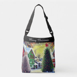 Winter Kerstdorp Scene Crossbody Bag Crossbody Tas