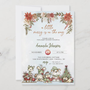 Winter Kerstelijke Puppy Baby Borrel Kaart