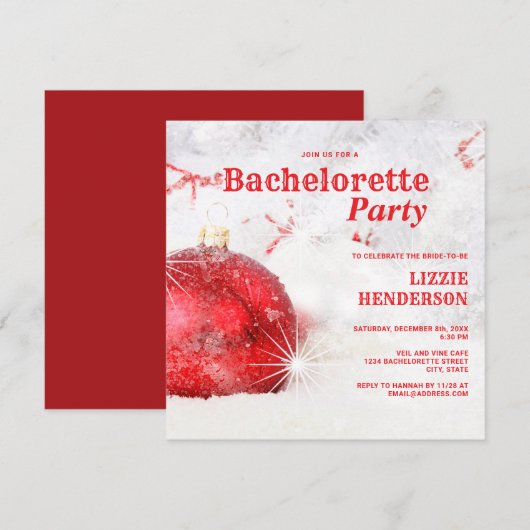 Winter Kerstfeest Bachelorette Kaart (Voorkant / Achterkant)