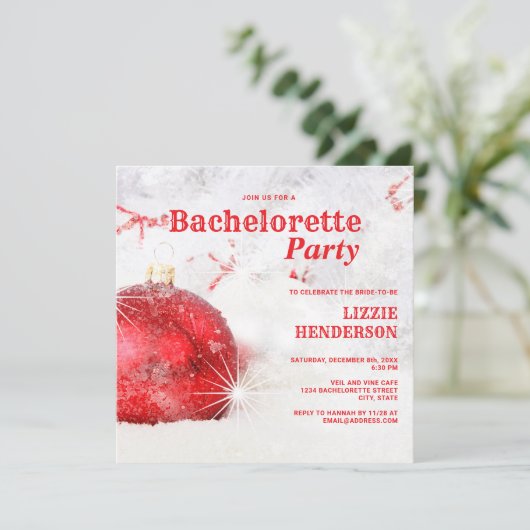 Winter Kerstfeest Bachelorette Kaart (Staand voorkant)