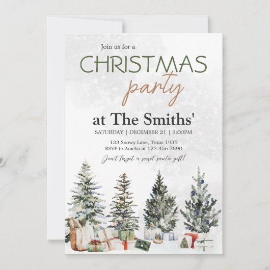 Winter Kerstfeest Kaart (Voorkant)