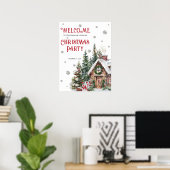 Winter Kerstfeest Welkomstbord Poster (Thuiskantoor)