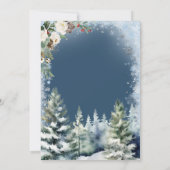 Winter Kerstfeest Wit & Blauwe Sneeuwvlokken Kaart (Achterkant)