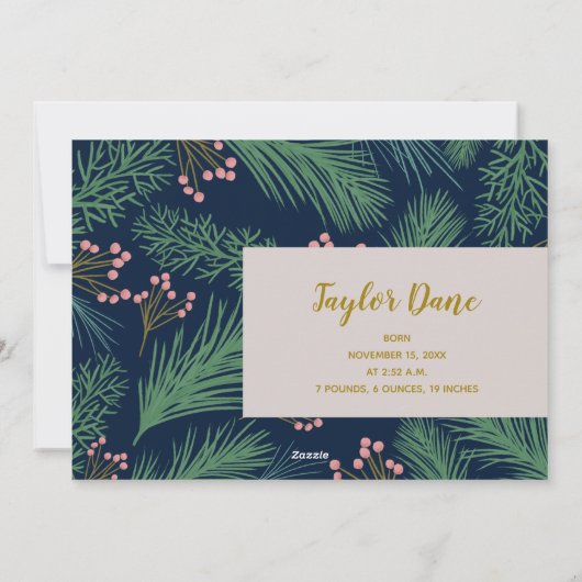 Winter Kerstfeestdag Foto geboorteaankondigingen Feestdagenkaart (Achterkant)