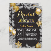 Winter Kerstfeestdag — Uitnodiging voor een briefi (Voorkant / Achterkant)