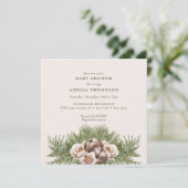 Winter Kerstgroen | Boho Baby Shower Kaart (Staand voorkant)