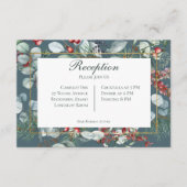 Winter Kerstgroen Teal Ontvangst  Informatiekaartje (Voorkant)