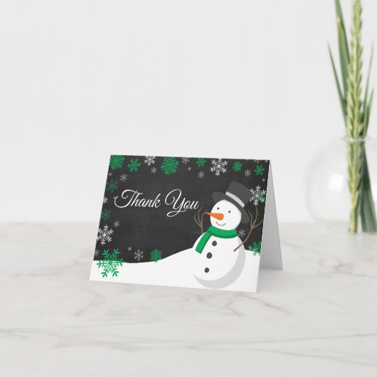 Winter Kerstgroene Bedankkaart (Voorkant)